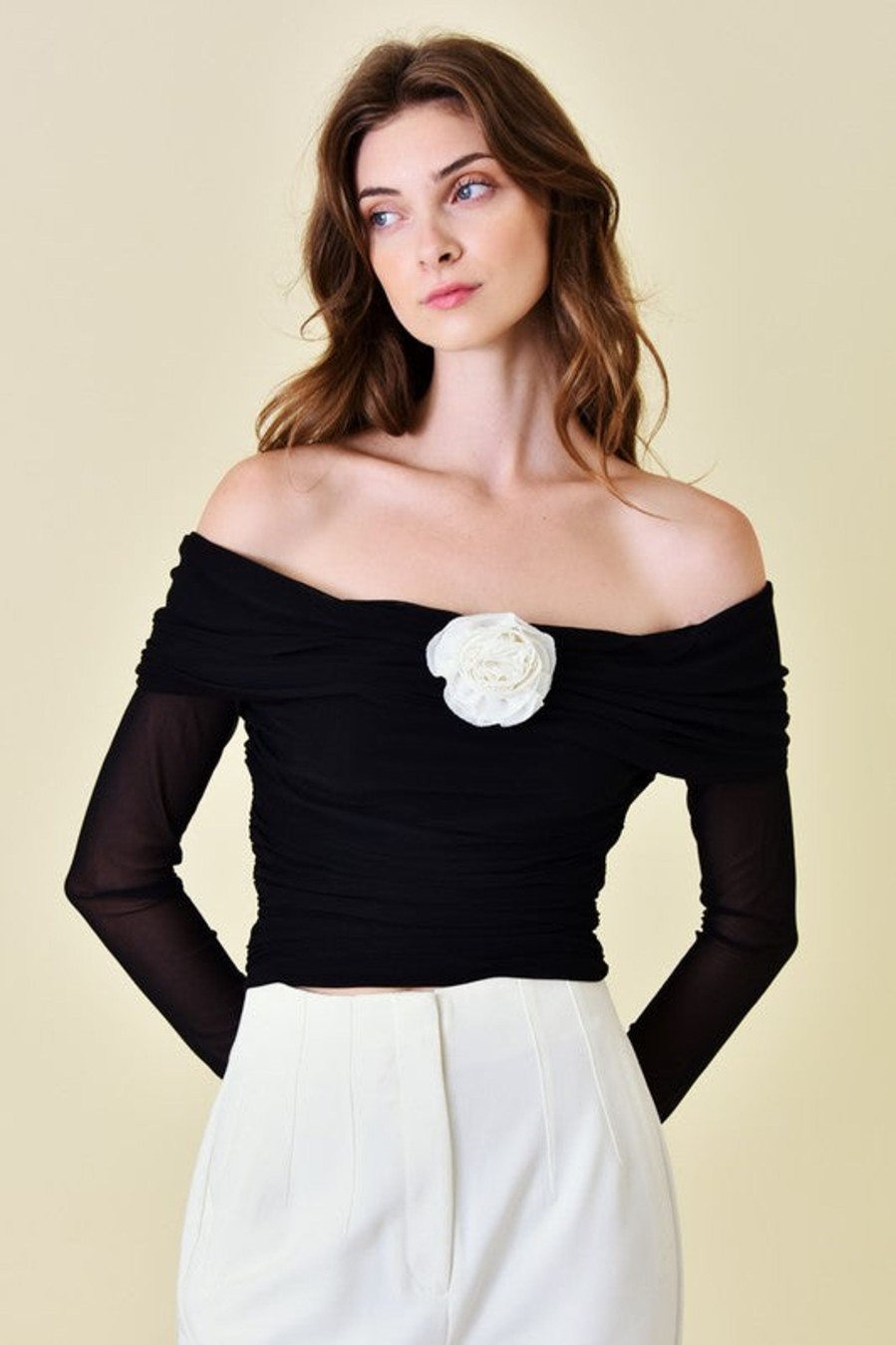 Clothing LANGsura | Rosette Off Shoulder Top